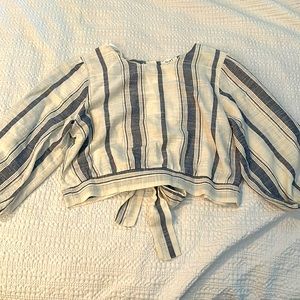 Striped Tie Back Top